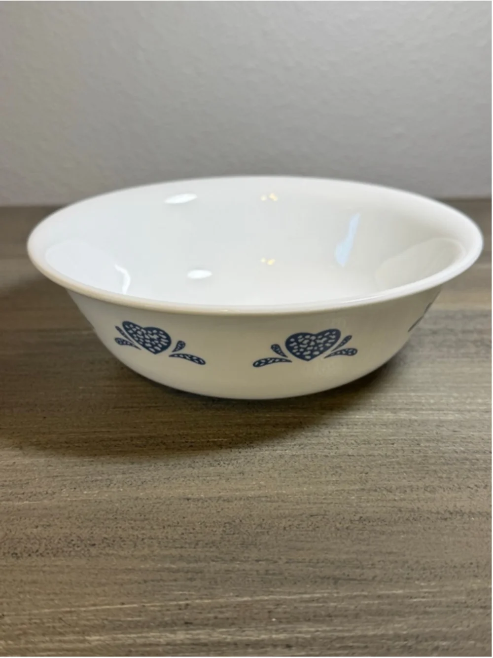 1 Corelle Corning Soup/Cereal Bowl Blue Hearts 6.25” VINTAGE Cottagecore rustic